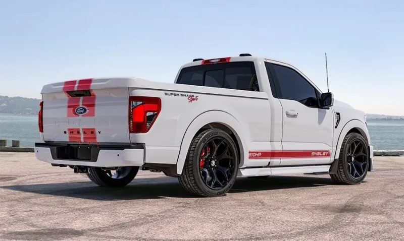 Вид спереди на агрессивный передний бампер Shelby F-150 Super Snake Sport